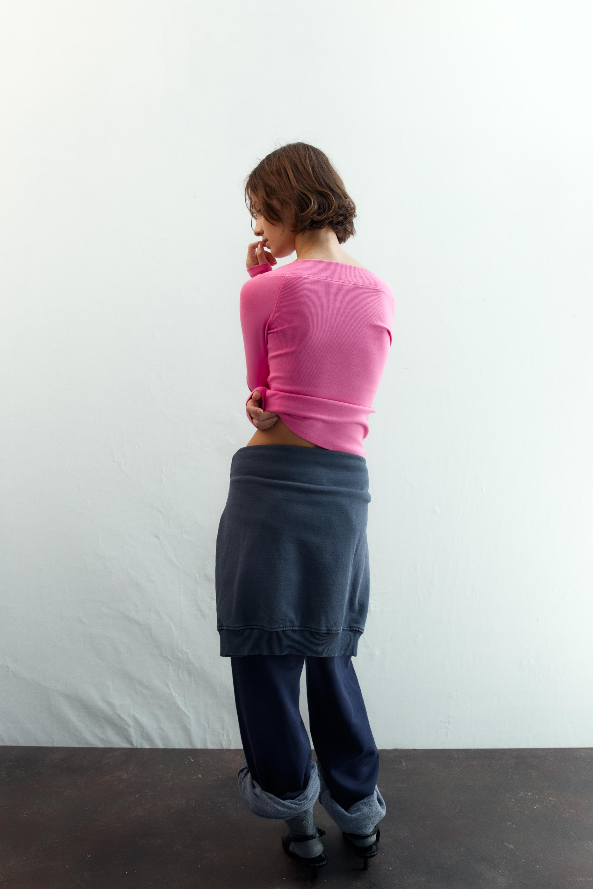 RIBBED BOAT NECK T-SHIRT